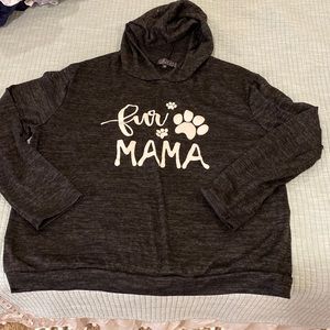 Women’s 1x Hooded shirt thin heathered black